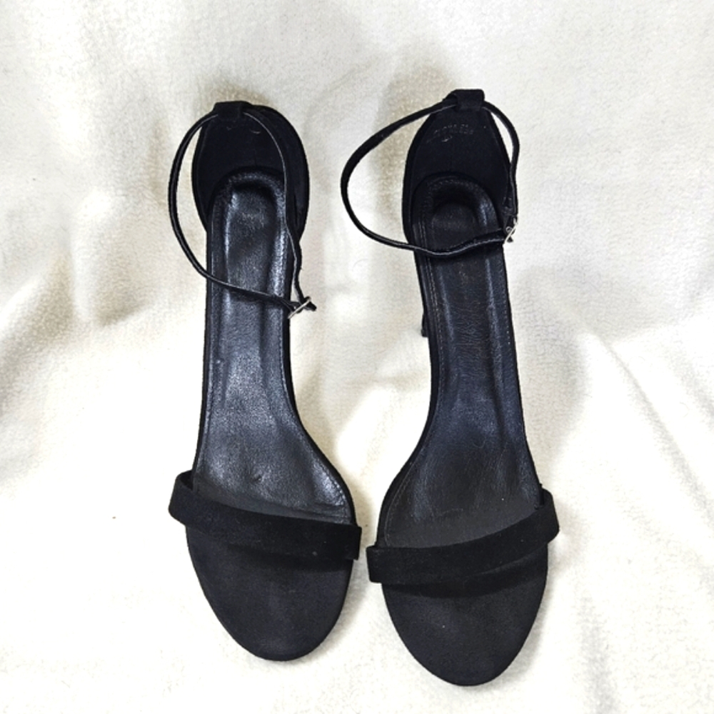 Women Straps Heels Sandals Black Size 10
